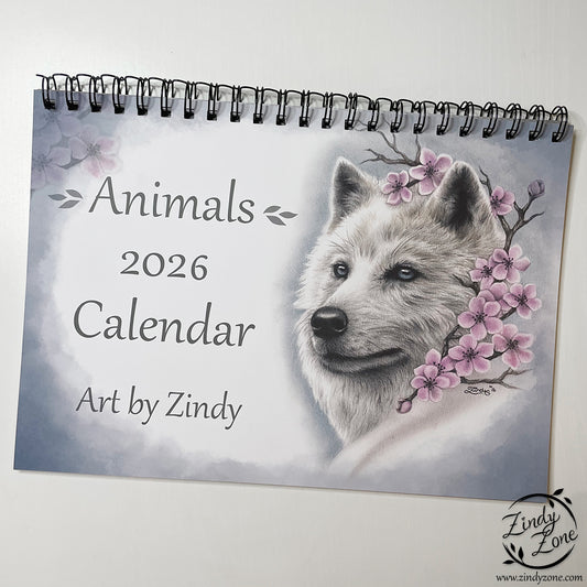2026 Animals Art Calendar