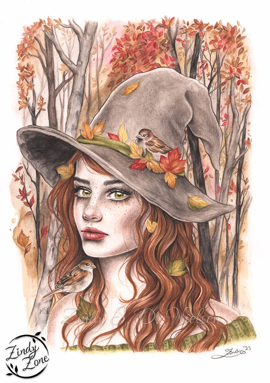 Autumn Sparrows Art Print