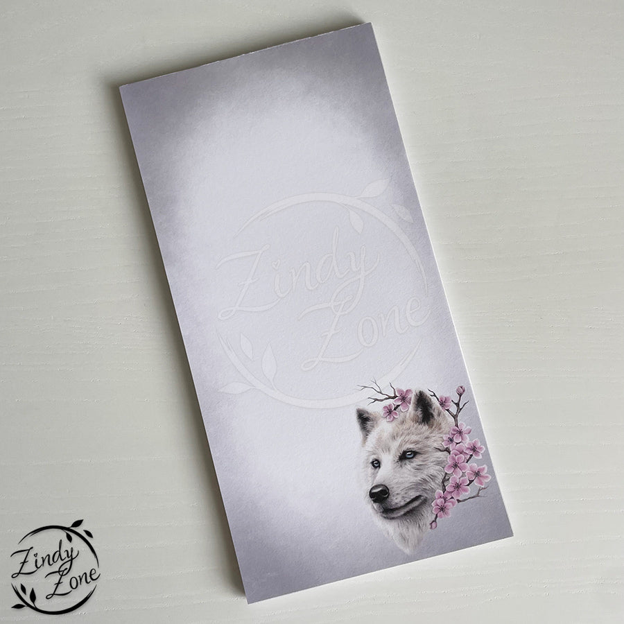 Cherry Blossom Wolf Notepad