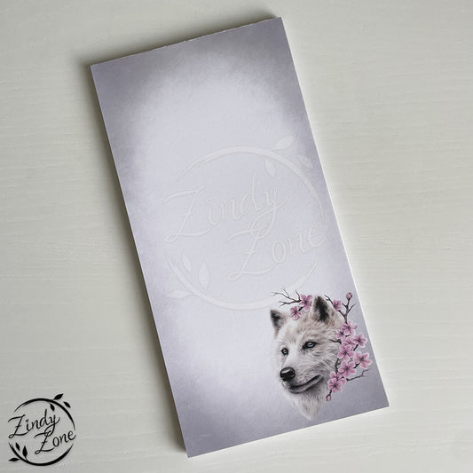 Cherry Blossom Wolf Notepad