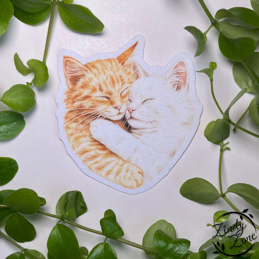 Cuddly Cats Glitter Sticker