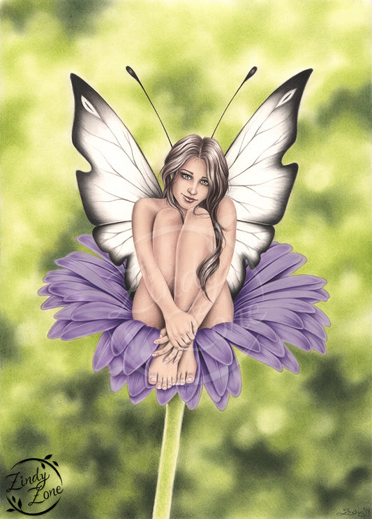 Gerbera Flower Fairy Art Print