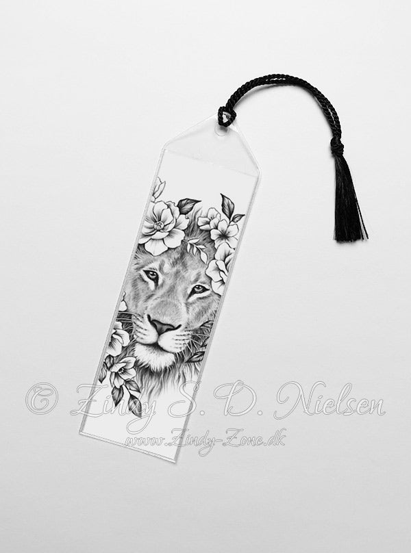 Lion with flowers Bookmark