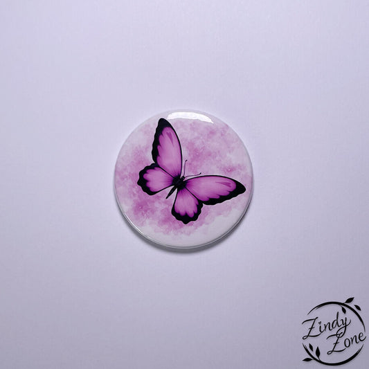 Pink Heart Butterfly Magnet