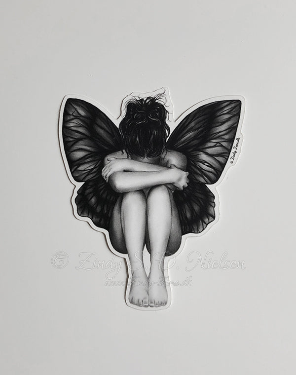 Sad Butterfly Girl Sticker