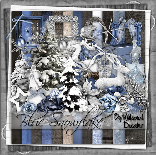 Blue Snowflake Scrap Kit