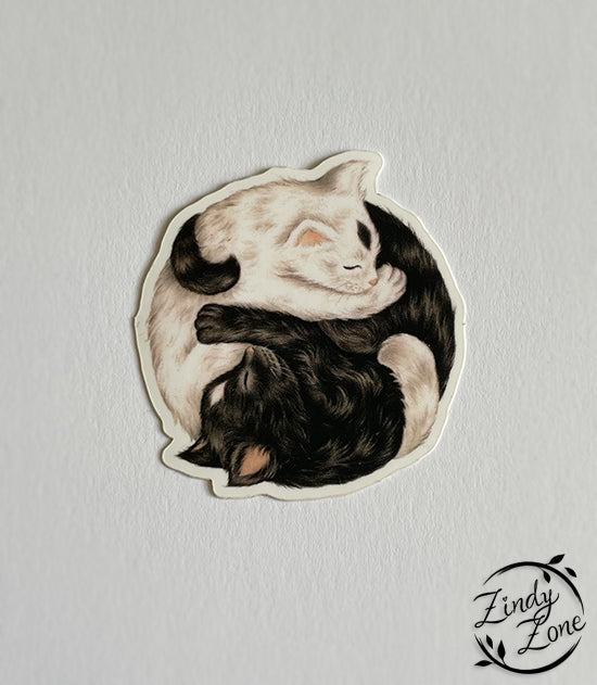 Yin and Yang Kitten Sticker