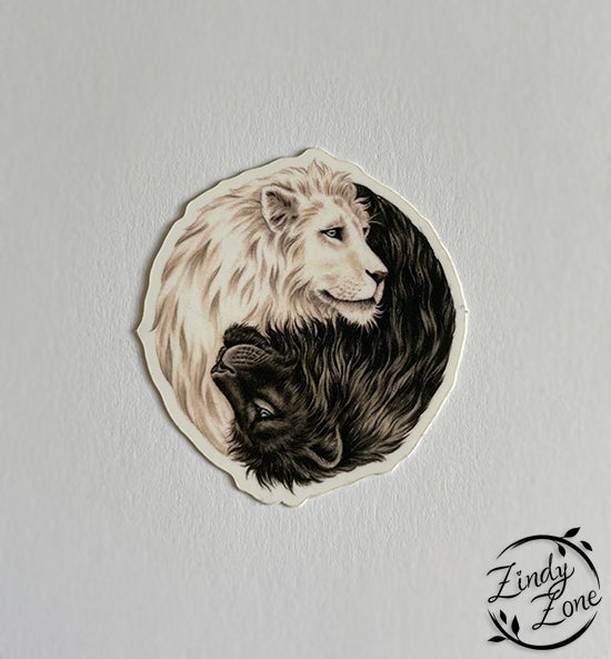 Yin and Yang Lions Sticker